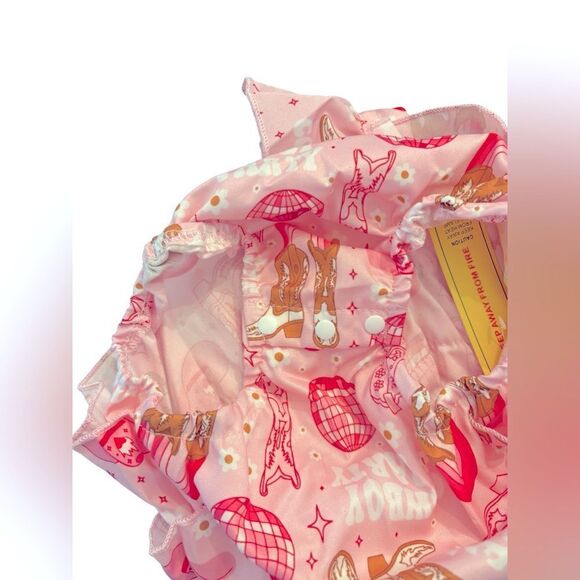 SHEIN Kids Pink Cowboy Party Ruffle Romper Girls NWT Size 12-18 Months 6 0467 - Picture 5 of 6